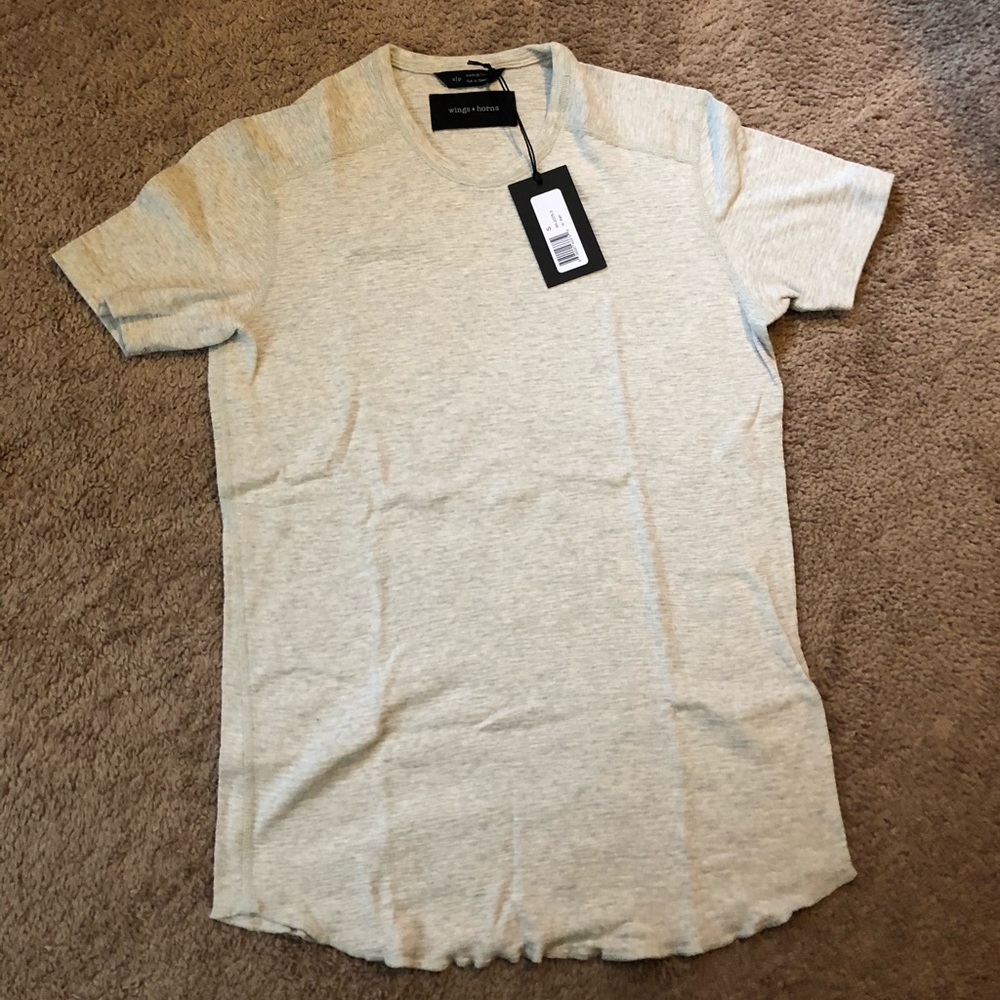 Wings and Horns heathered slub Cotton t shirt S